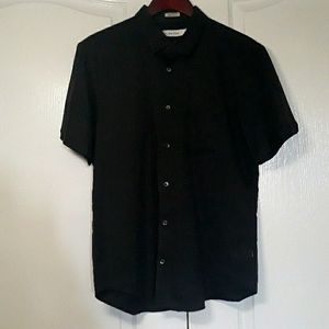 Men's Black Pin Striped Large Button Down Shirt